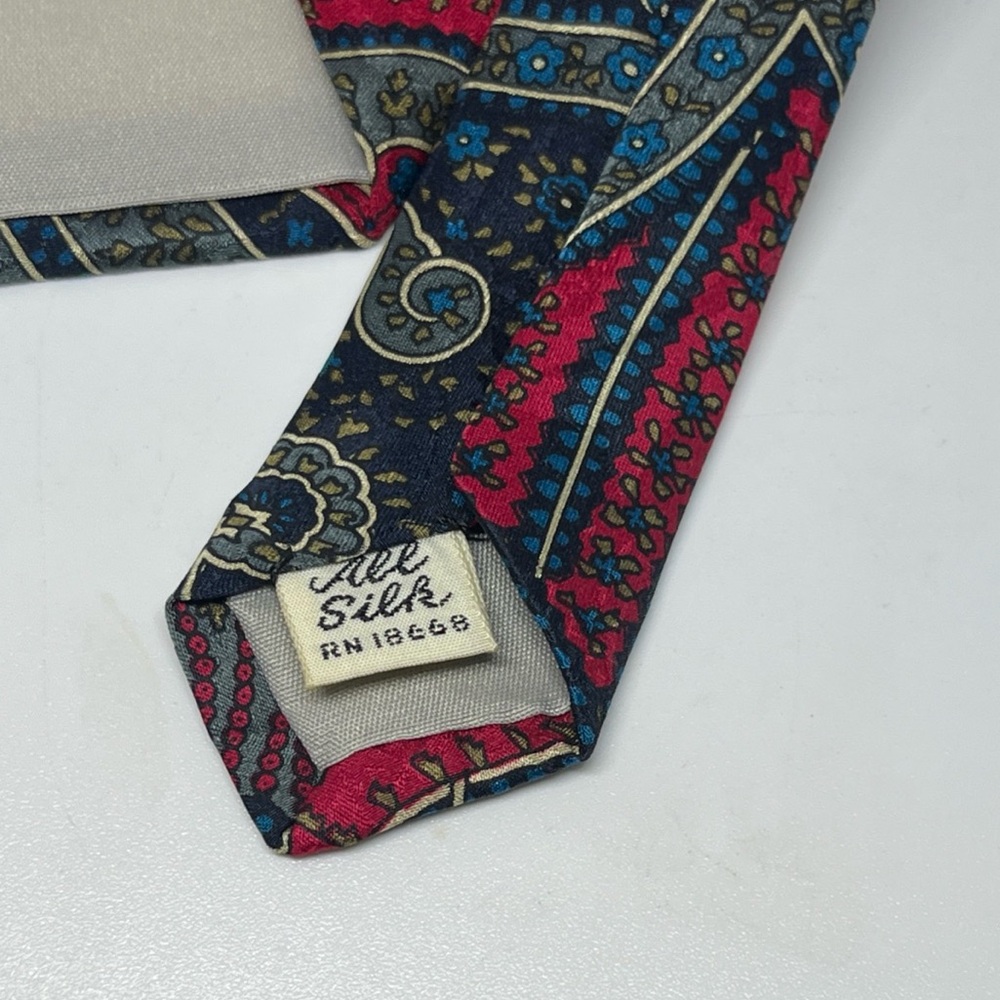 Beau Brummel Paris 100% Silk Men’s Printed Paisley Necktie - Picture 7 of 7